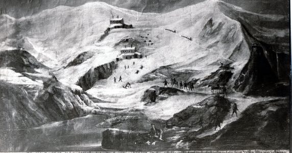 Goldzeche und Zirmsee zur Zeit der Jenner von Verdutz (17. Jh.). Foto: Gemeindearchiv Heiligenblut Goldzeche und Zirmsee zur Zeit der Jenner von Verdutz (17. Jh.). Foto: Gemeindearchiv Heiligenblut